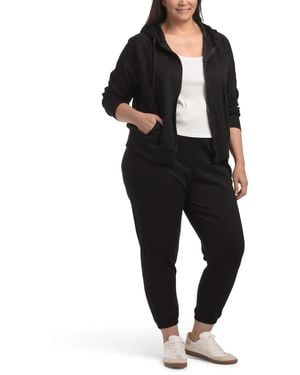 TJ Maxx Plus 2Pc Softlite Amy Hoodie Jacket And Pants Set For Spandex/Polyester/Rayon - Black