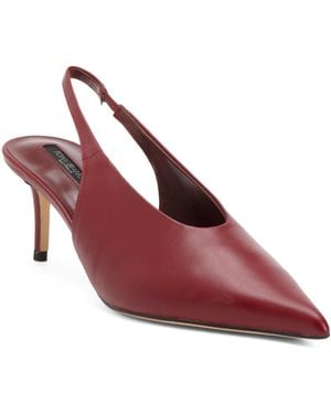 TJ Maxx Leather Diva Slingback Heeled Mules For - Red