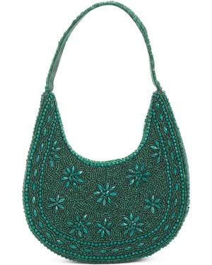 TJ Maxx Floral Themed Beaded Shoulder Bag For Leather - Green