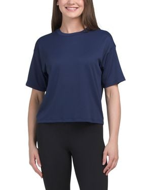 TJ Maxx Jacuard Mesh Boxy T-Shirt For Nylon - Blue