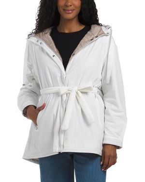 TJ Maxx Drawstring Collar Puffer Coat, Cotton/Polyester - Gray
