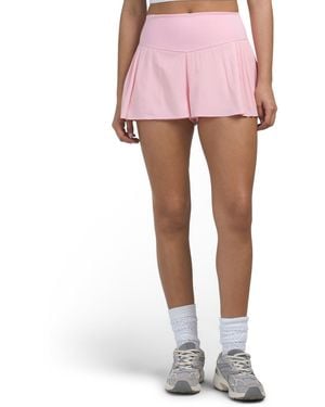 TJ Maxx Woven Shorts With Side Pleats And Inner Shorts, Spandex/Polyester - Pink