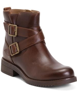 TJ Maxx Leather Clover Booties For - Brown