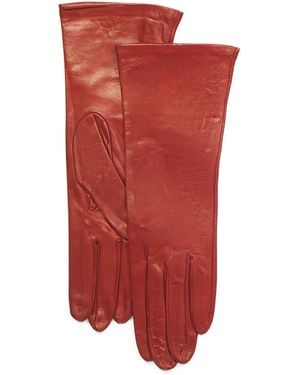 TJ Maxx Leather Basic Gloves With Silk Lining For - Red