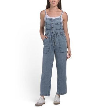 TJ Maxx Spaghetti Strap Waist Tie Overalls For Cotton/Polyester/Rayon - Blue