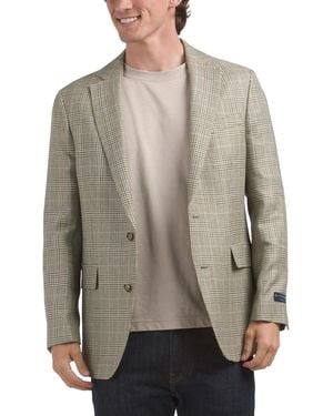 TJ Maxx Linen Blend Hopsack Class Button Front Sport Coat For Linen/Wool - Gray