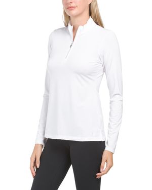 TJ Maxx Long Sleeve Tennis Top, Spandex/Polyester - White