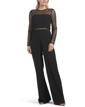 TJ Maxx Long Sleeve Illusion Jumpsuit For Polyester - Black