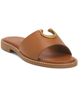 TJ Maxx Leather Acacia Slide Sandals For Leather - Brown