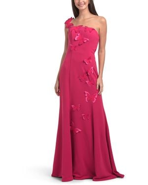 TJ Maxx Strapless Gown With 3D Butterfly Appliques For Polyester - Pink