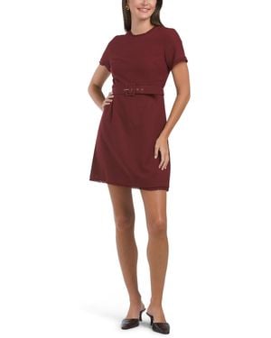 TJ Maxx Petite Metallic Boucle Mini Sheath Dress For Polyester/Rayon - Red