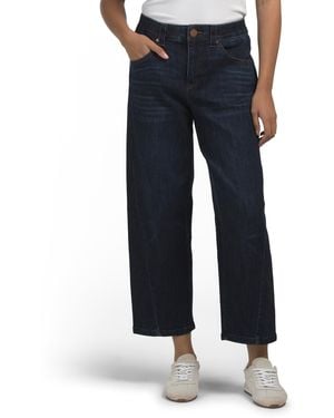 TJ Maxx Petite Ab Solution High Rise Barely Barrel Jeans For Spandex/Cotton/Polyester - Blue