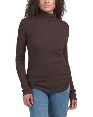 TJ Maxx Nessa Turtleneck T-Shirt For Nylon/Cotton - Brown