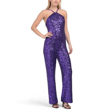TJ Maxx Darian Sequin Jumpsuit For Spandex/Polyester - Purple