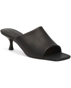 TJ Maxx Leather Wren Kitten Heel Mules For - Black