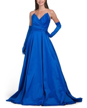 TJ Maxx Strapless Pointed Bust Gown For Polyester - Blue