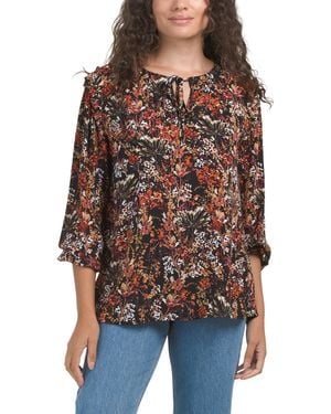 TJ Maxx Peasant Tie Shirt For Rayon - Red