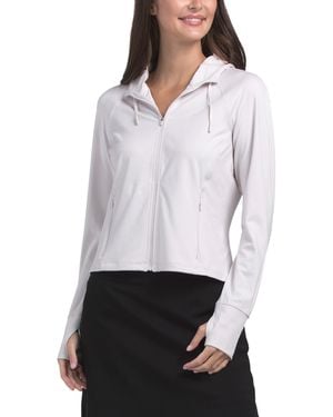 TJ Maxx Full Zip Hooded Jacket, Spandex/Polyester - White