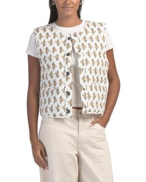 TJ Maxx Scoop Neck Vest, Cotton/Polyester - Natural