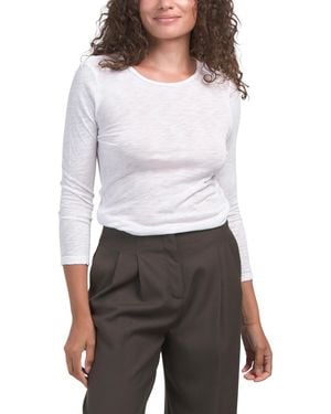 TJ Maxx Basic Long Sleeve Top For Modal/Cotton - White
