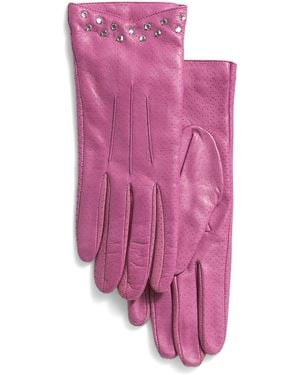 TJ Maxx Leather Px Gloves With Wool Blend Lining For Nylon/Leather/Wool - Pink