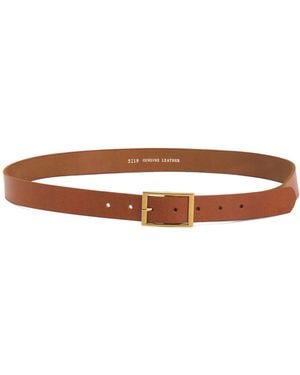 TJ Maxx Leather Classic Rectangle Buckle Belt For Leather - Brown