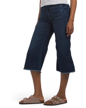TJ Maxx Petite Patchie Major Wide Leg Capris For Cotton - Blue