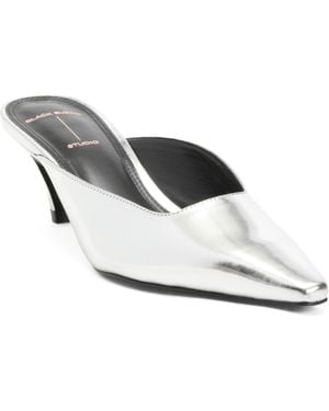 TJ Maxx Leather Logan 50 Heeled Mules For - White