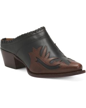 TJ Maxx Leather Overlay Mules For - Brown
