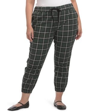 TJ Maxx Plus Plaid Utility Sweatpants For Spandex/Cotton - Black