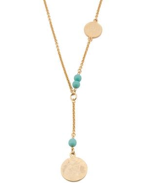 TJ Maxx Plated Coin And Bead Necklace - Metallic