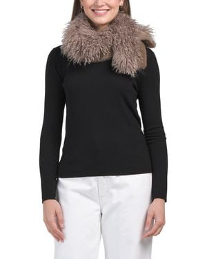 TJ Maxx Reversible Faux Faux Pull Through Scarf For Polyester - Black