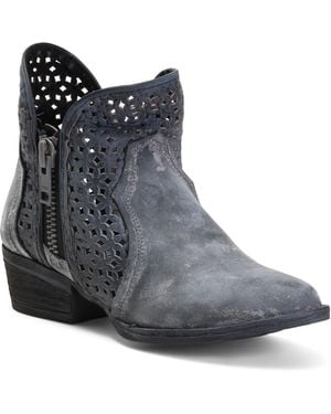 TJ Maxx Leather Cutout Shortie Boots For - Black