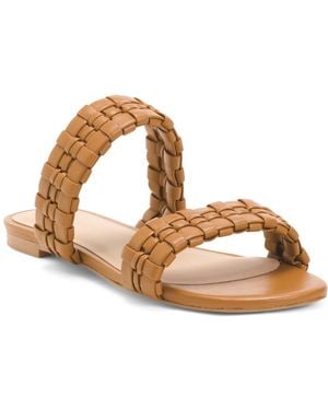TJ Maxx Leather Venice Slide Sandals For - Metallic