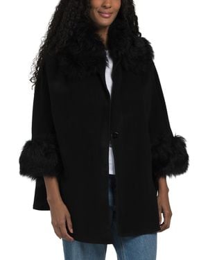 TJ Maxx Wool Select Cape With Select Collar And Cuffs - Black