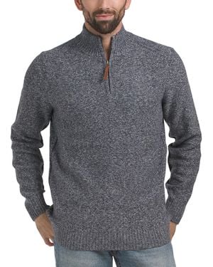 TJ Maxx Marled Quarter Zip Sweater For Spandex/Cotton/Polyester - Gray