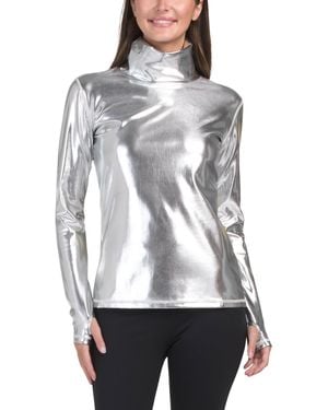 TJ Maxx Bonnie Base Layer Funnel Neck Top For Spandex/Polyester - White