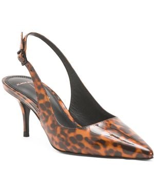 TJ Maxx Leather Alloy Slingback Heeled Mules For - White