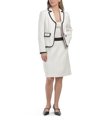 TJ Maxx Jacket And Skirt Suit For Polyester - White