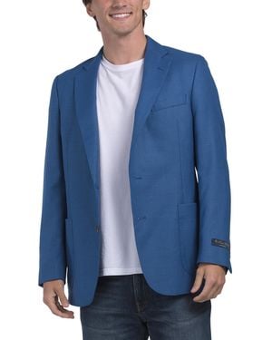 TJ Maxx Wool Hopsack Classic Fit Sport Coat For - Blue