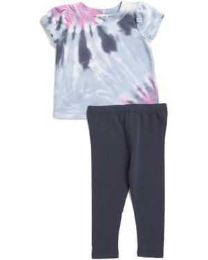 TJ Maxx Infant Girls 2Pc Blooming Tide Top And Leggings Set, Modal/Cotton/Polyester - Blue