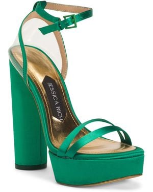 TJ Maxx Platform Sandals For Leather - Green