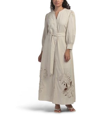 white dress medieval Historically Inspired Brushed Cotton Chemise Mini-Dress in White XL