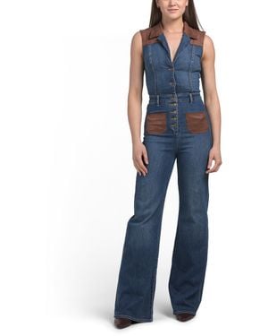 TJ Maxx Claudette Jumpsuit For Cotton/Suede - Blue