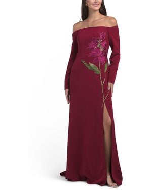 TJ Maxx Off The Shoulder Long Dress For Polyester - Red