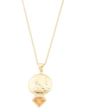 TJ Maxx 18Kt Plated Citrine Venus Cupid Necklace For - Metallic