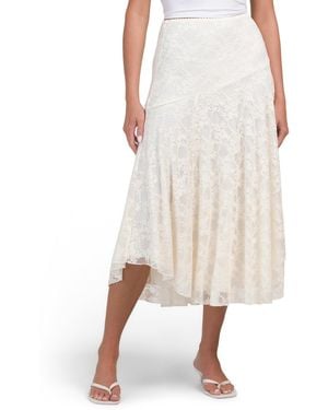 TJ Maxx A-Line Midi Lace Skirt For Nylon/Polyester - White