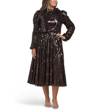 TJ Maxx Long Sleeve Sequin Cocktail Dress For Polyester - Black