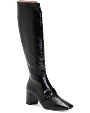 TJ Maxx Patent Leather Gigi Oloid Block Heel Knee Boot For - Black