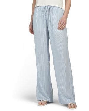 TJ Maxx Linen Blend Striped Pants For Linen/Viscose - Blue